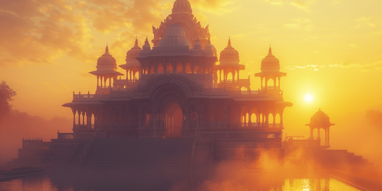 Temple jain au lever du soleil